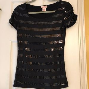 Black Sequin SS Tee